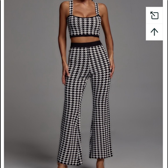 Bella Barnett Pants - Houndstooth Crop Set- Size M fits AU 10-12